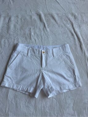 Lilly Pulitzer White Textured Bermuda Shorts